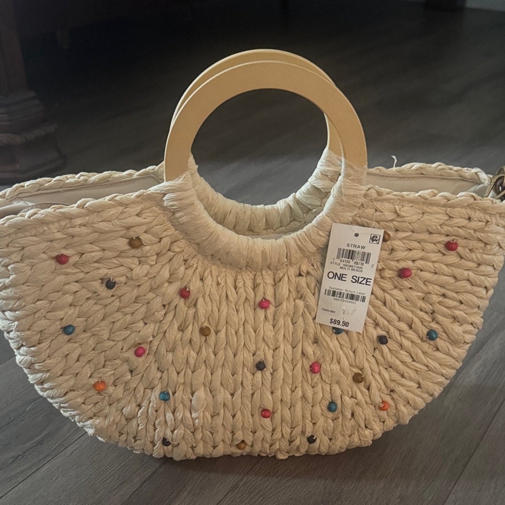 ONE/SIZE Cream Tote with Colorful Accents